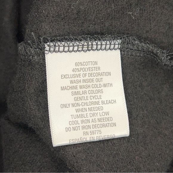 MEDIUM BLACK CROPPED STUDDED SWEATSHIRT LONG SLEEVE COMFORTABLE - Picture 9 of 9